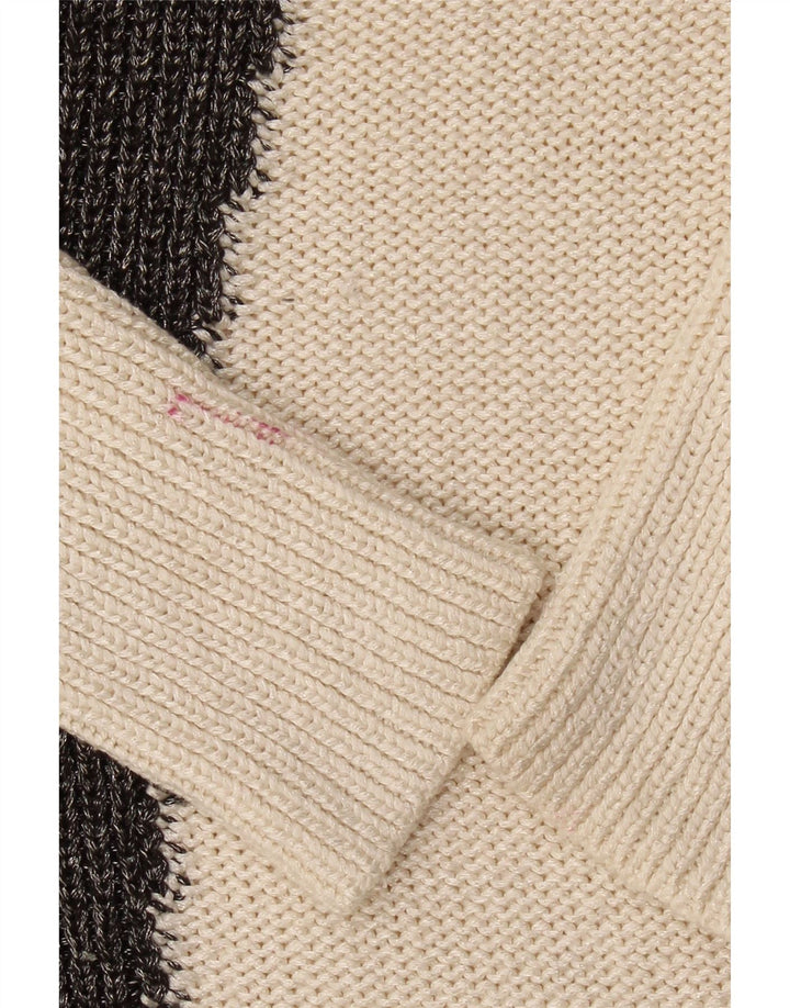 CALVIN KLEIN Womens Boat Neck Jumper Sweater UK 12 Medium Off White Vintage Calvin Klein and Second-Hand Calvin Klein from Messina Hembry 