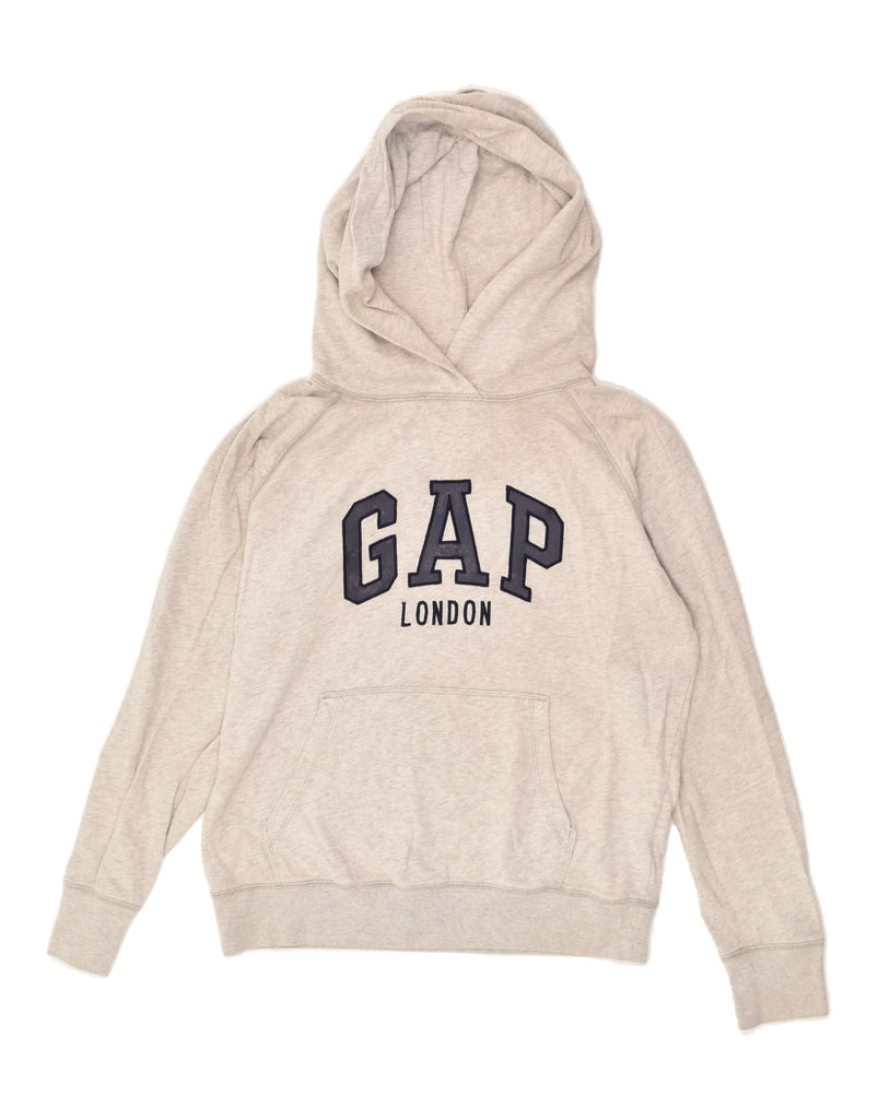 GAP Womens London Graphic Hoodie Jumper UK 14 Medium Grey Cotton | Vintage Gap | Thrift | Second-Hand Gap | Used Clothing | Messina Hembry 