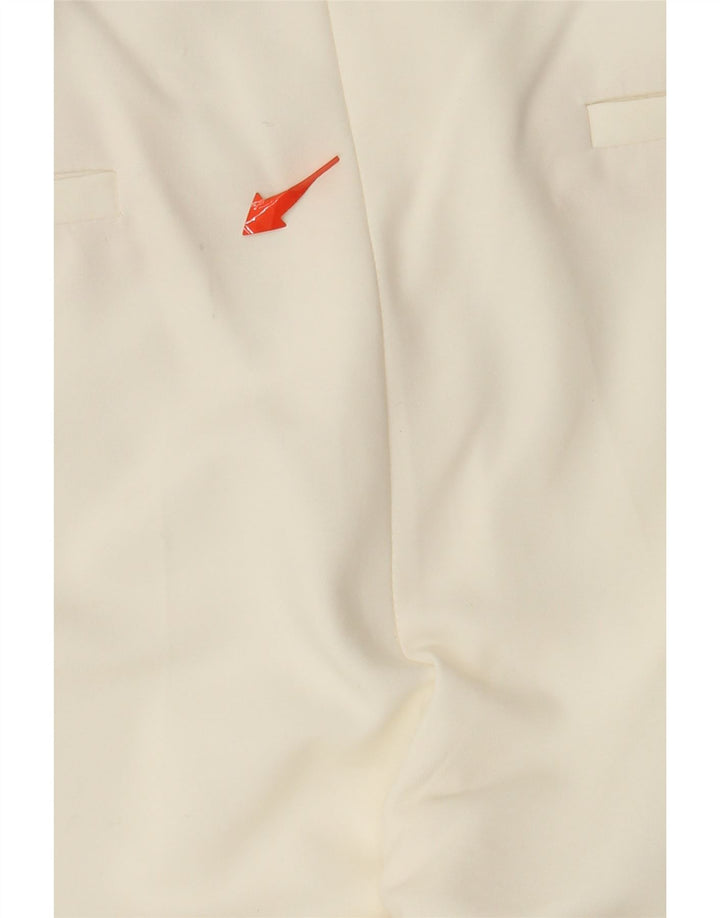 ZARA Womens Straight Chino Trousers Medium W30 L32 White Polyester