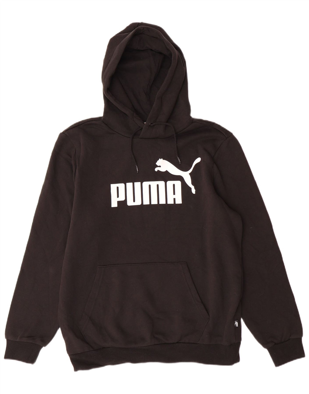 PUMA Mens Graphic Hoodie Jumper Medium Black Cotton