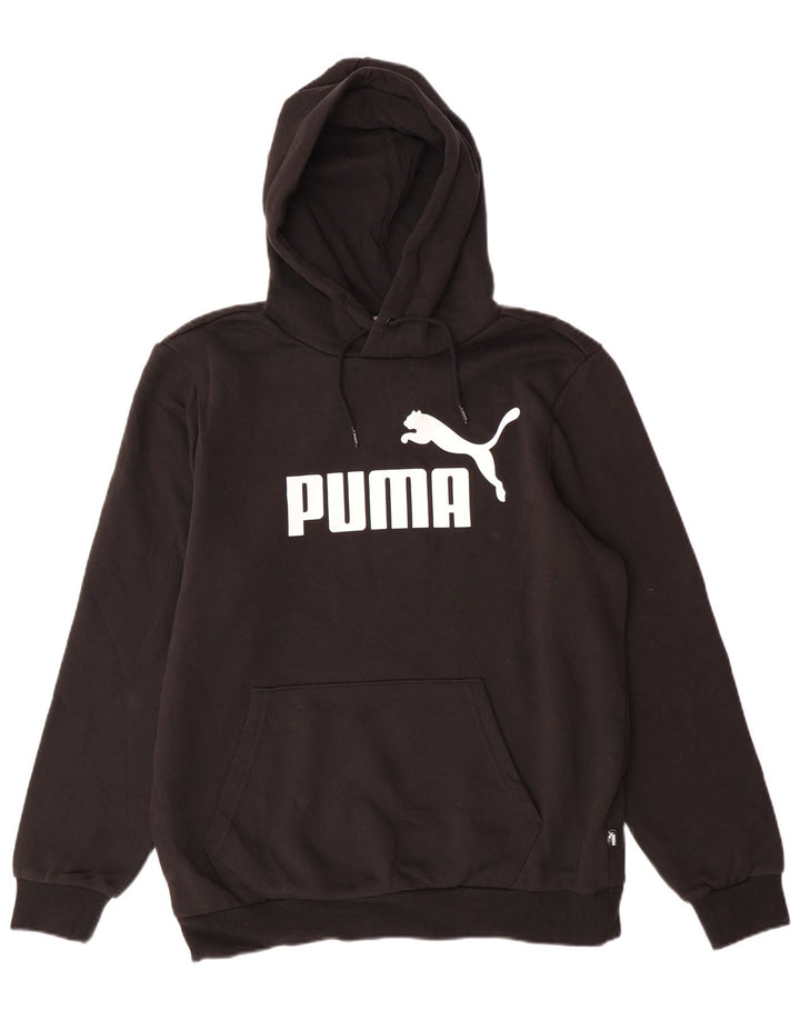 PUMA Mens Graphic Hoodie Jumper Medium Black Cotton