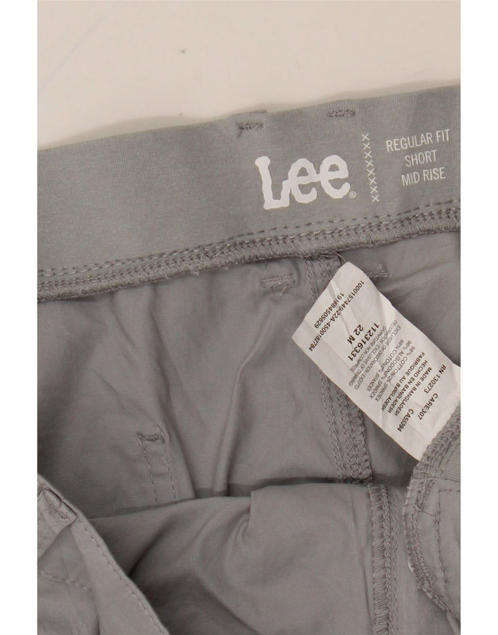 LEE Womens Regular Fit Mid Rise Cargo Shorts US 22 3XL W42  Grey Cotton