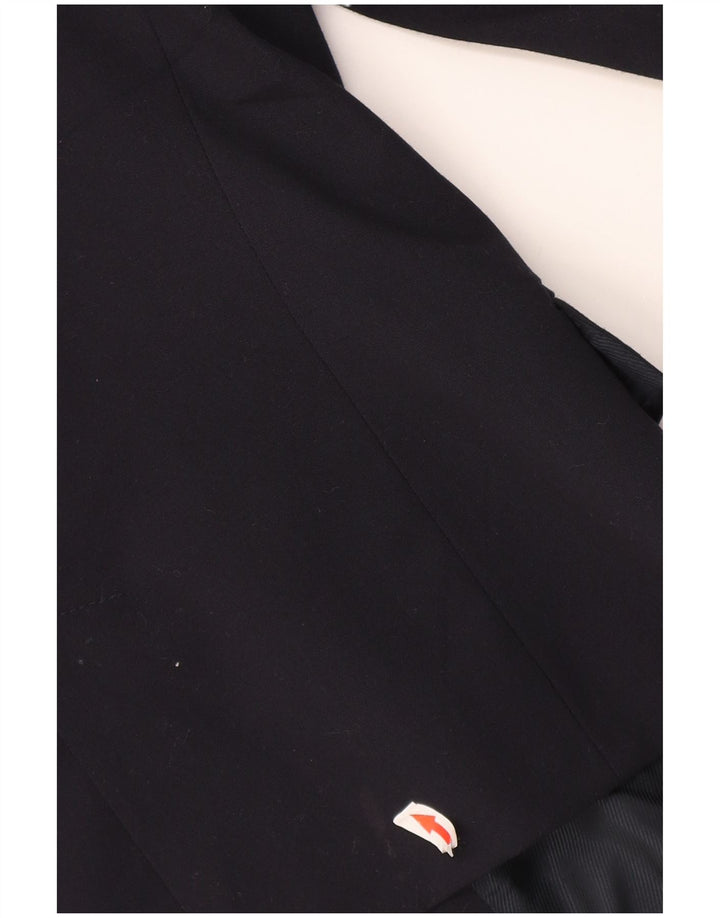 Zara Womens 1 Button Blazer Jacket UK 12 Medium Navy Blue Polyester
