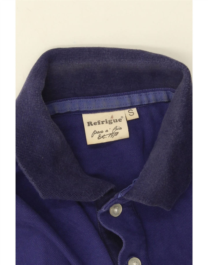 Refrigue Mens Polo Shirt Small Blue Cotton