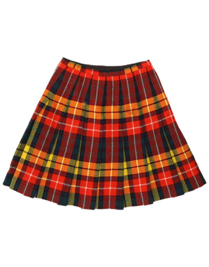 Vintage Womens Knife Pleated Skirt W26 Small  Multicoloured Plaid