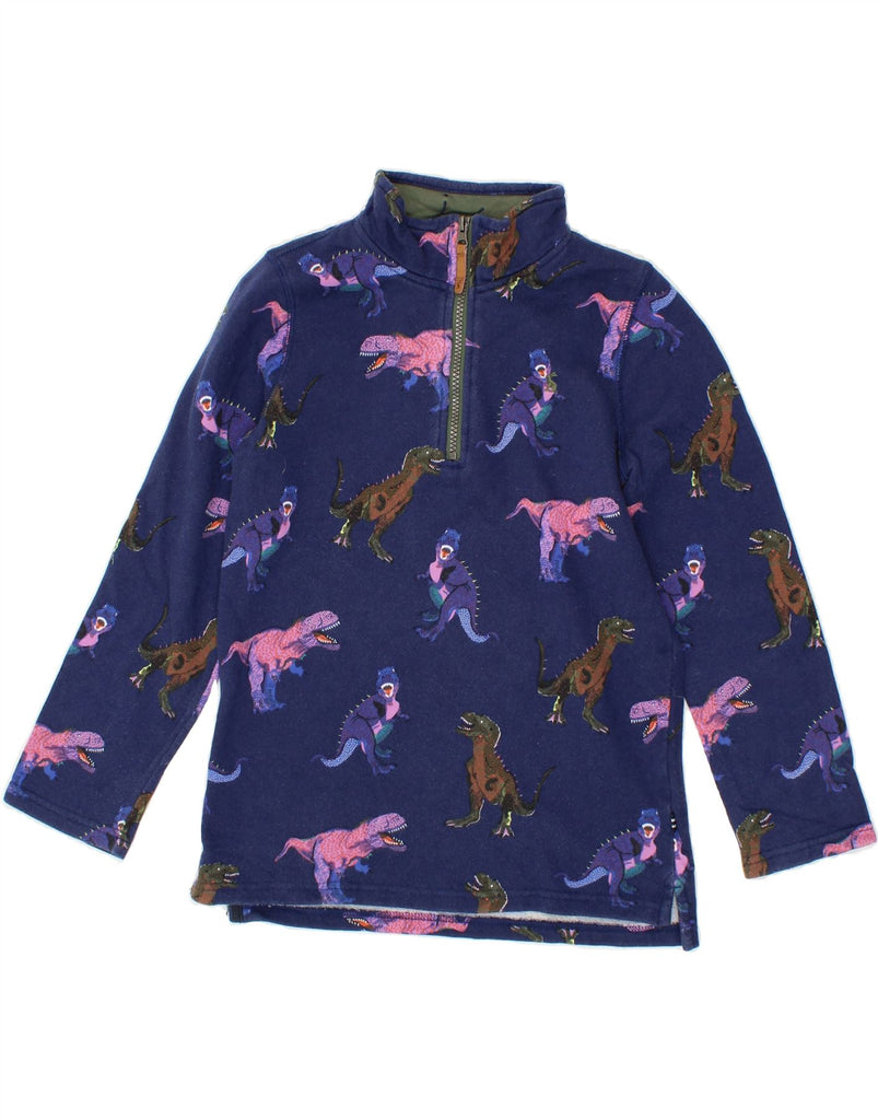 JOULES Boys Graphic Zip Neck Sweatshirt Jumper 10-11 Years Navy Blue Vintage Joules and Second-Hand Joules from Messina Hembry 