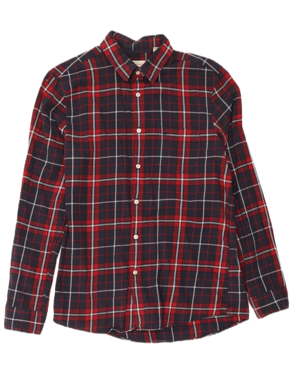Jack Wills Mens Classic Fit Flannel Shirt Medium Blue Check Cotton