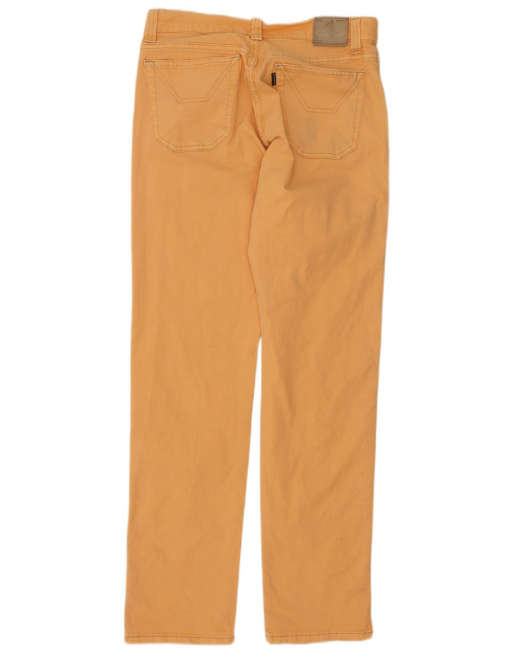 Jeckerson Mens Straight Jeans W33 L33 Orange Cotton