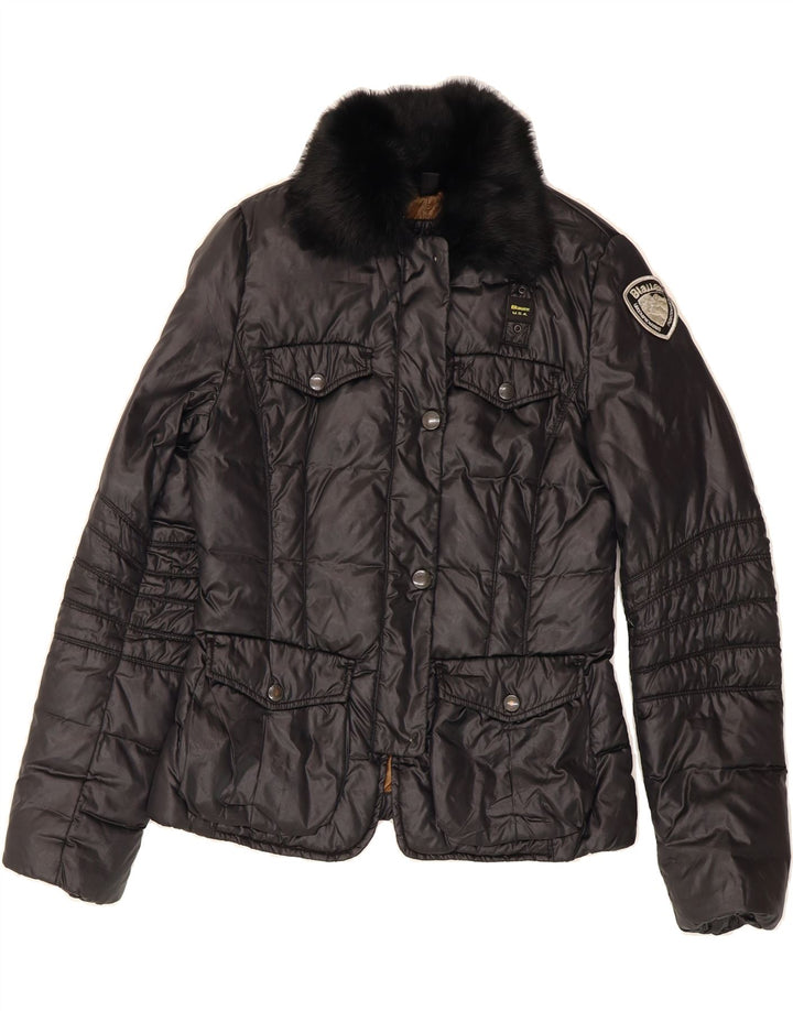 BLAUER Womens Padded Jacket UK 10 Small Black Polyester Vintage Blauer and Second-Hand Blauer from Messina Hembry 