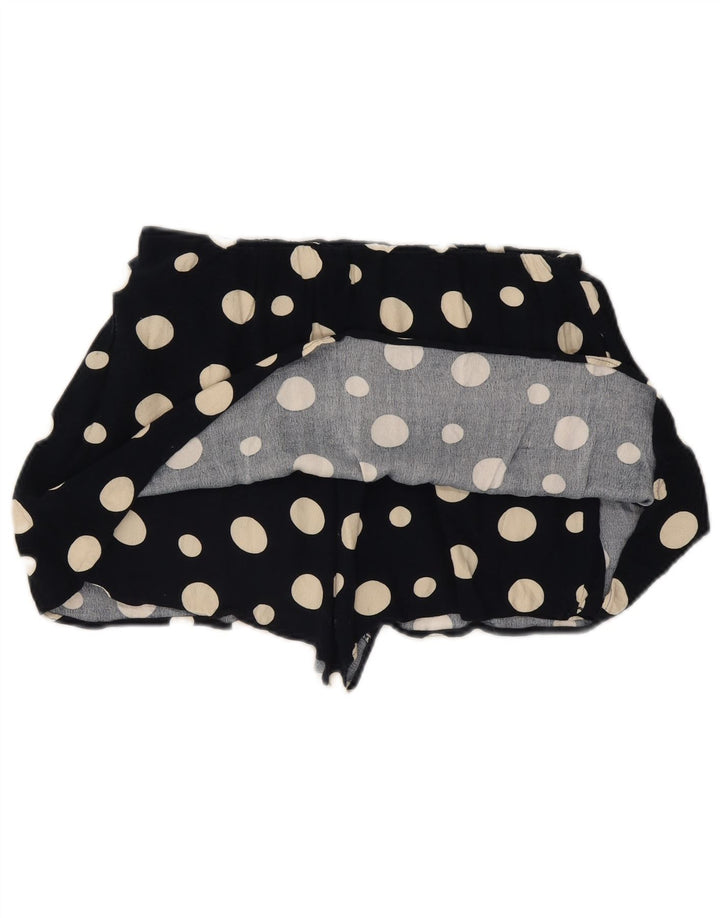 Zara Womens Casual Shorts Large W32  Black Polka Dot Viscose