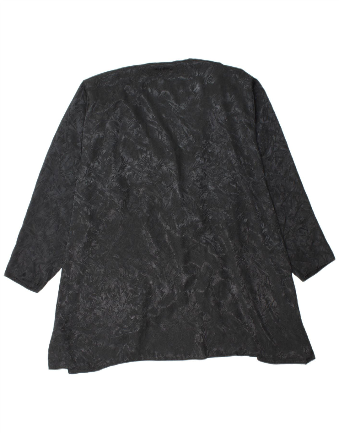 VINTAGE Womens Longline Cardigan Top EU 40 Medium Black Floral Polyester
