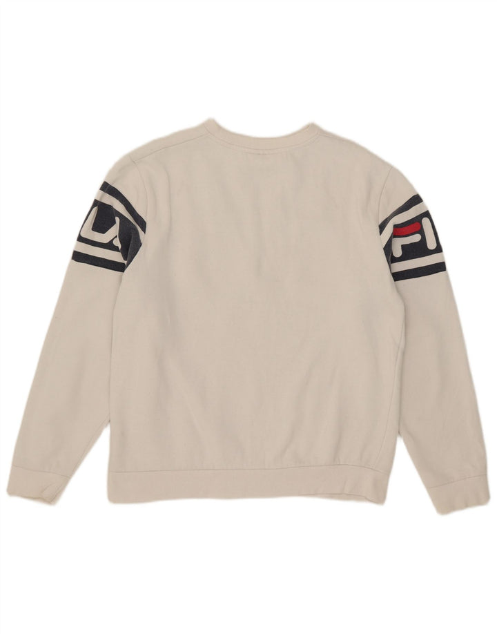 Fila Mens Graphic Sweatshirt Jumper Large White Colourblock Cotton