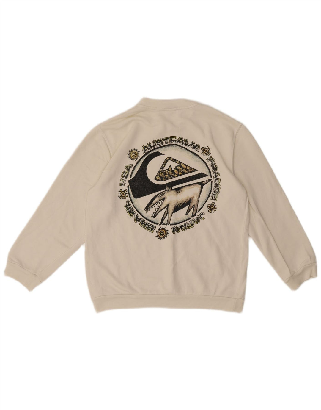 Quiksilver Boys Graphic Sweatshirt Jumper 11-12 Years White