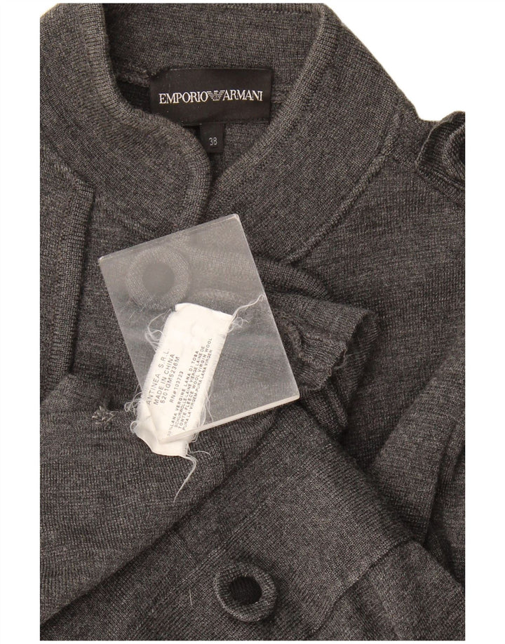Armani Womens Double Breasted Cardigan Sweater IT 38 XS Grey Wool