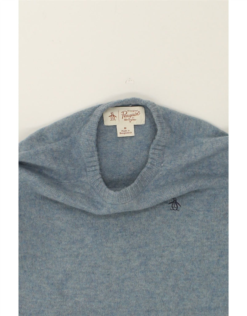 PENGUIN Womens Crew Neck Jumper Sweater UK 12 Medium Blue Wool | Vintage Penguin | Thrift | Second-Hand Penguin | Used Clothing | Messina Hembry 