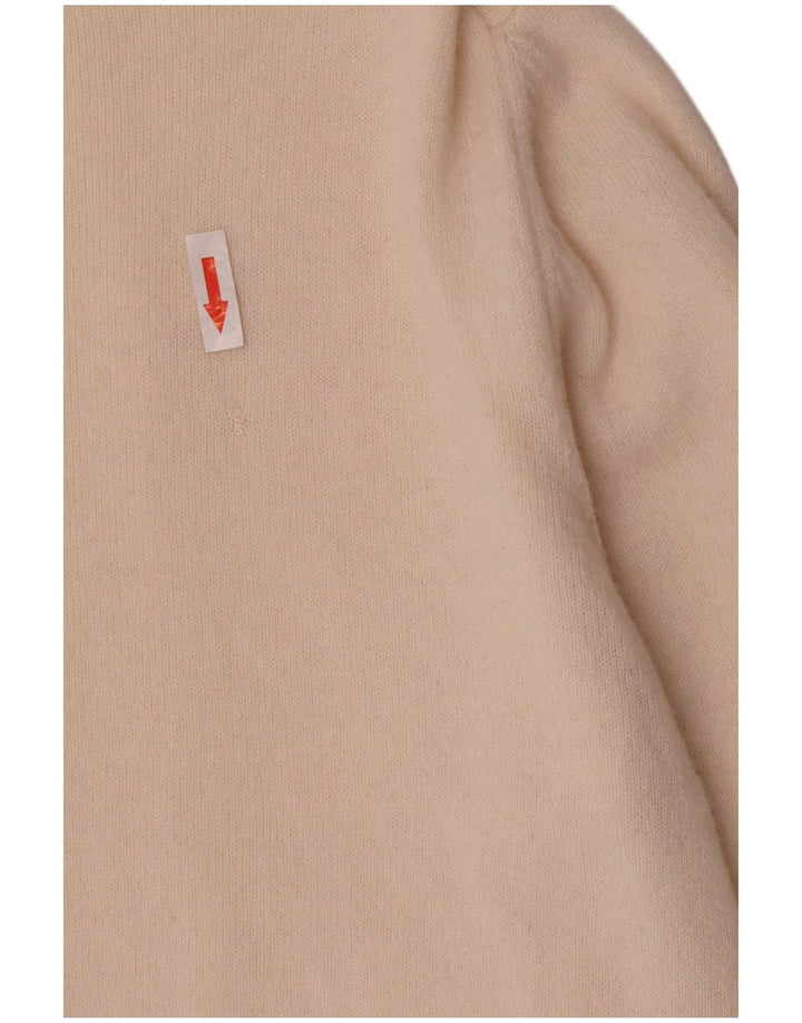 Massimo Dutti Womens Cardigan Sweater UK 14 Medium Beige Wool