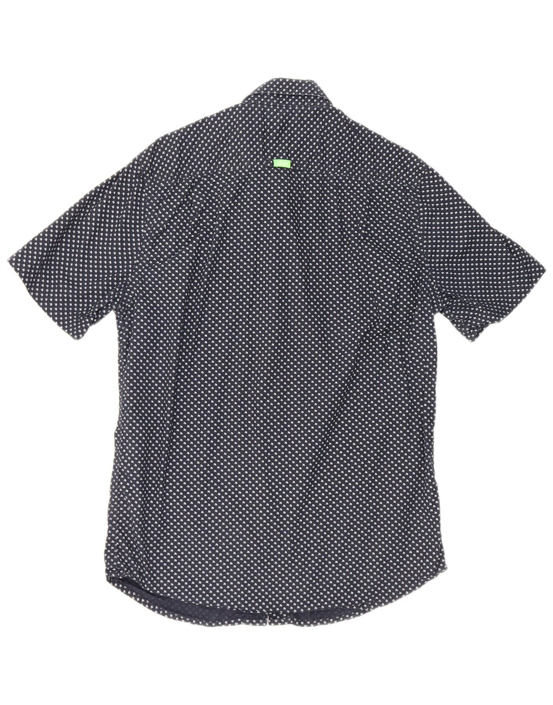 Superdry Mens Short Sleeve Shirt Medium Navy Blue Geometric Cotton