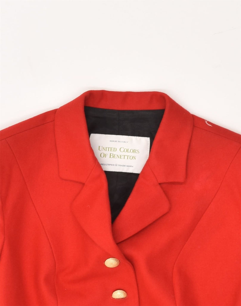 BENETTON Womens 5 Button Blazer Jacket IT 44 Medium Red Wool | Vintage Benetton | Thrift | Second-Hand Benetton | Used Clothing | Messina Hembry 