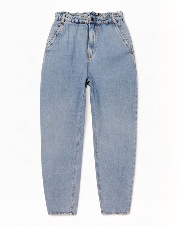 Zara Womens High Waist Tapered Jeans EU 38 Small W28 L26 Blue Cotton