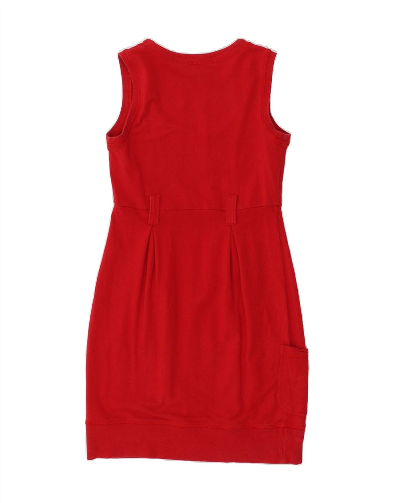 MOSCHINO Womens Sleeveless Sheath Dress UK 8 Small Red Cotton | Vintage Moschino | Thrift | Second-Hand Moschino | Used Clothing | Messina Hembry 