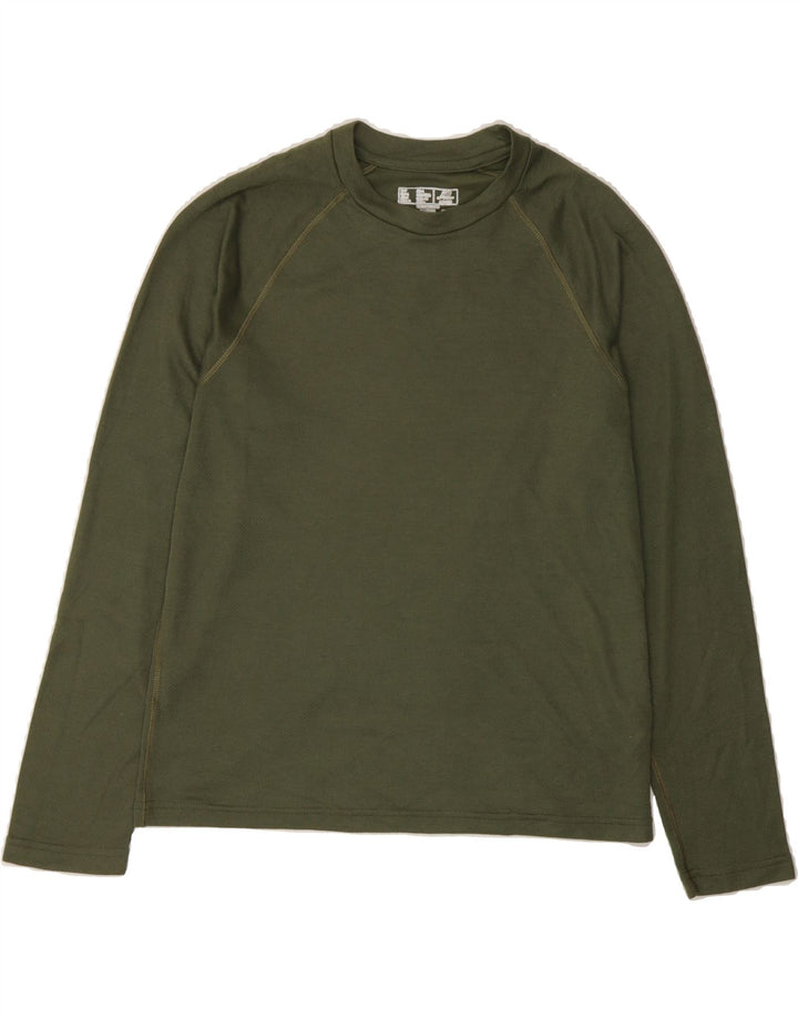 NEW BALANCE Womens Top Long Sleeve UK 14 Medium Green Polyester Vintage New Balance and Second-Hand New Balance from Messina Hembry 