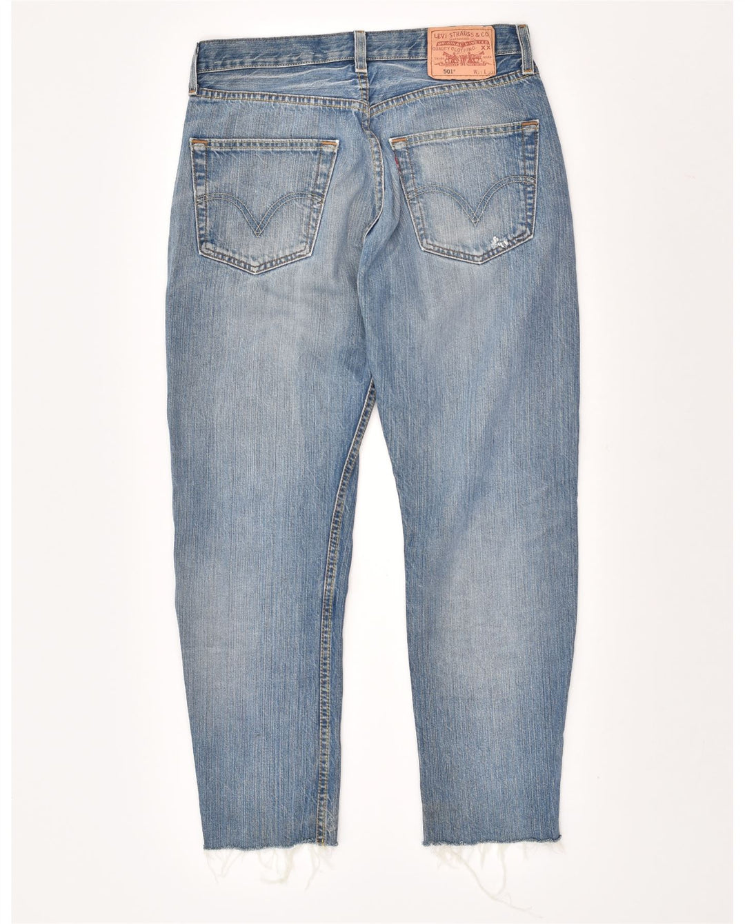 LEVI'S Mens 501 Distressed Tapered Jeans W31 L27 Blue Cotton Vintage Levi's and Second-Hand Levi's from Messina Hembry 