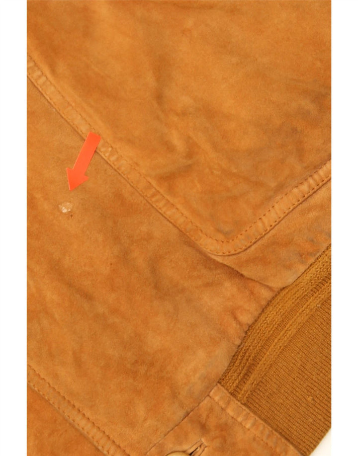 Vintage Mens Suede Bomber Jacket UK 40 Large Brown