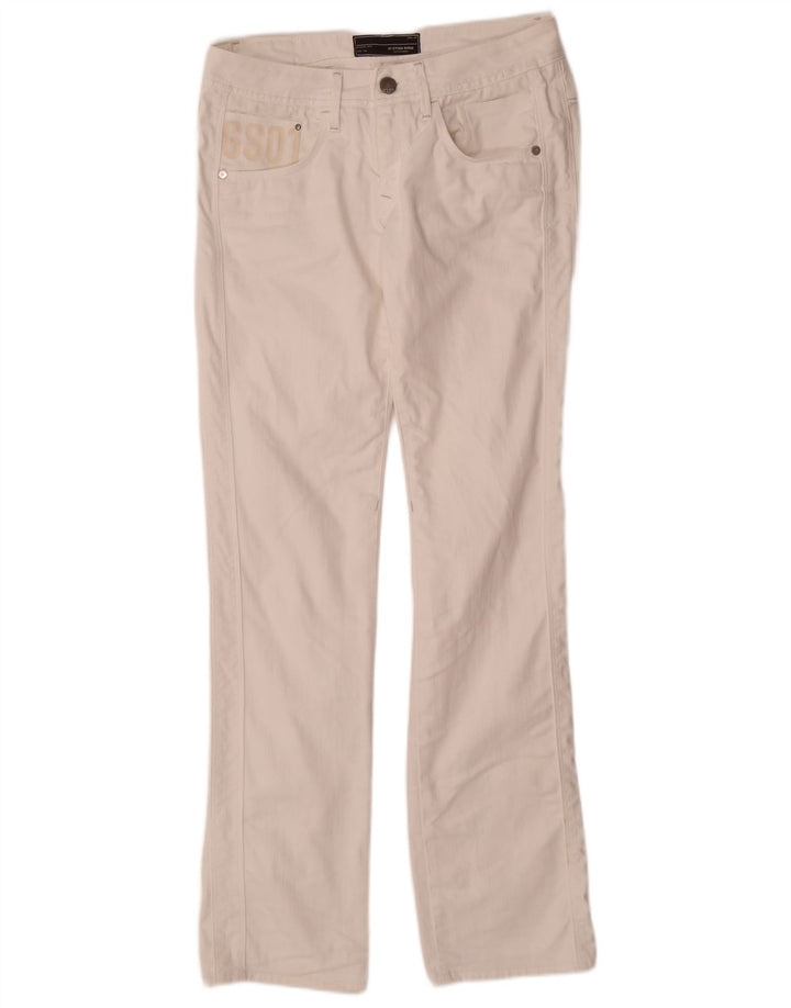 G-STAR Womens Straight Casual Trousers W31 L34 White Cotton
