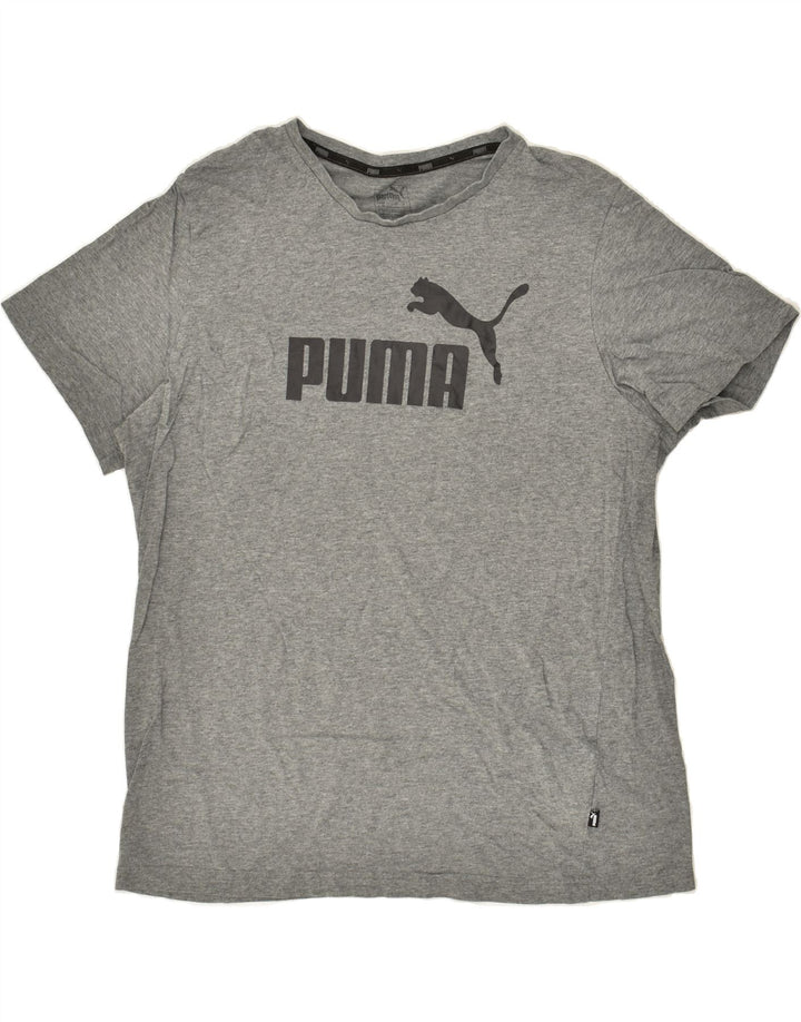 PUMA Mens Graphic T-Shirt Top XL Grey Cotton | Vintage Puma | Thrift | Second-Hand Puma | Used Clothing | Messina Hembry 