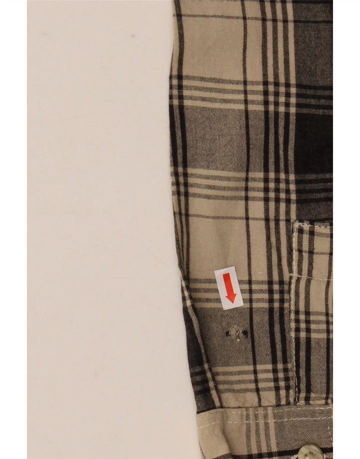 Vintage Mens Checked  Shirt XL Beige Check