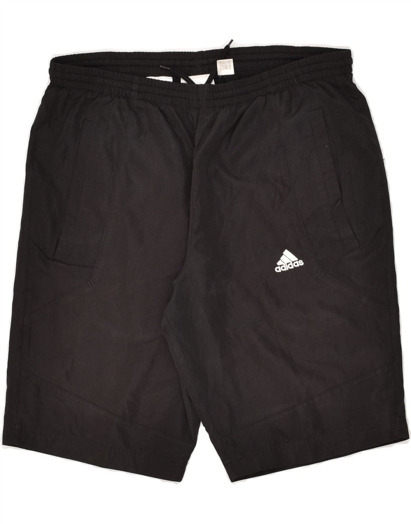 ADIDAS Boys Graphic Sport Shorts 13-14 Years Black Polyester | Vintage Adidas | Thrift | Second-Hand Adidas | Used Clothing | Messina Hembry 