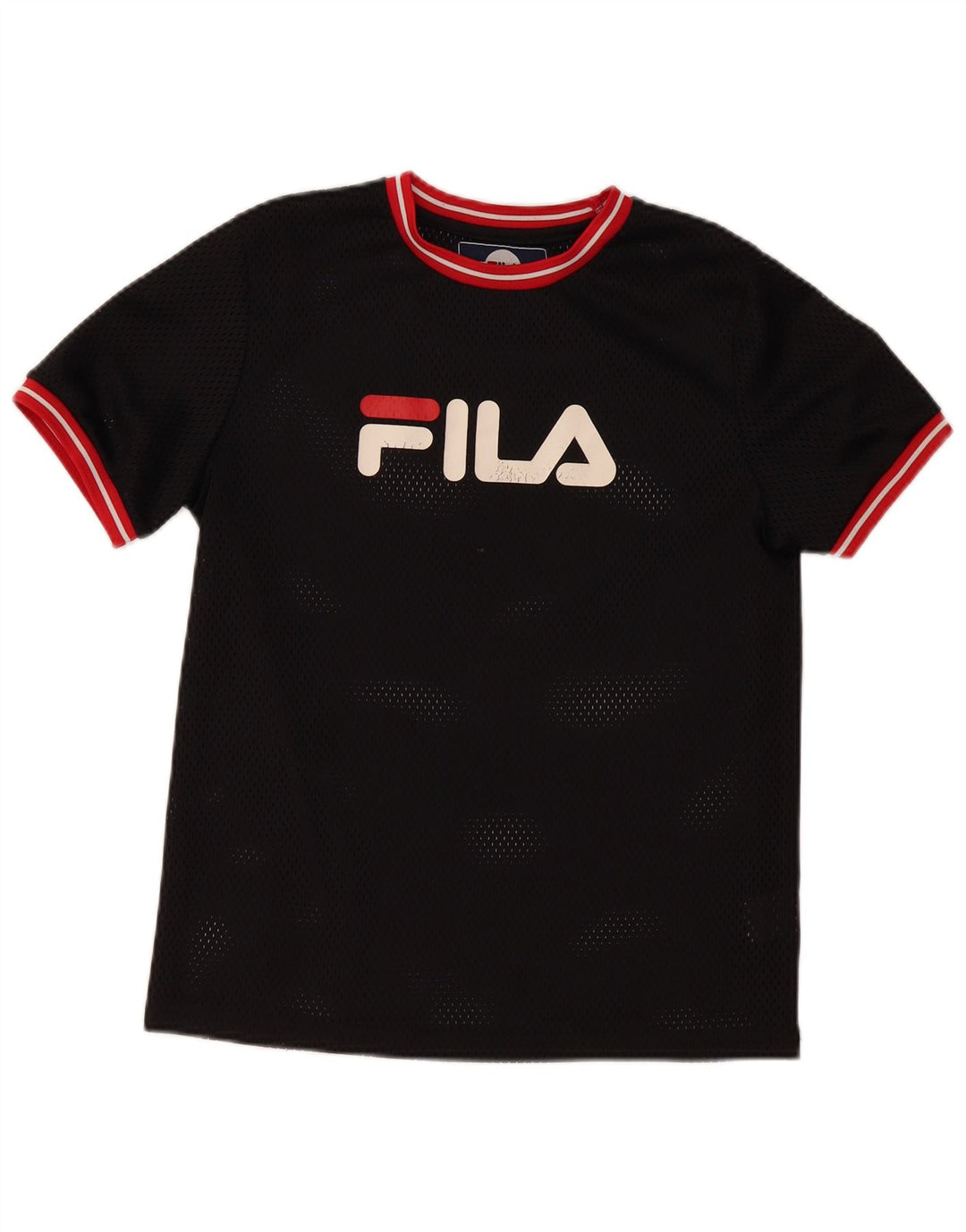 FILA Boys Graphic T-Shirt Top 13-14 Years Black Polyester