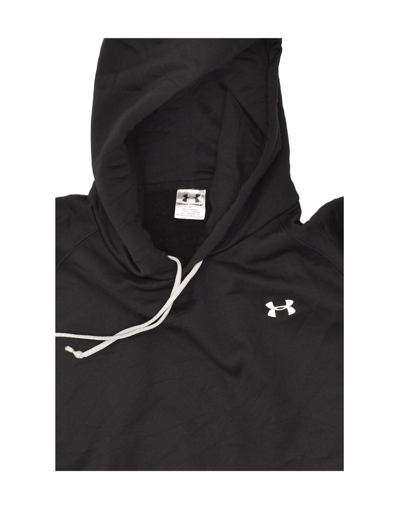 UNDER ARMOUR Womens Hoodie Jumper UK 16 Large Black Polyester | Vintage Under Armour | Thrift | Second-Hand Under Armour | Used Clothing | Messina Hembry 