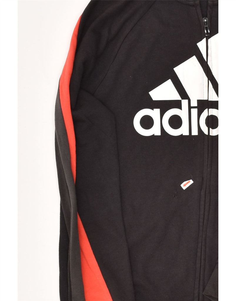 ADIDAS Boys Graphic Tracksuit Top Jacket 13-14 Years Black Cotton | Vintage Adidas | Thrift | Second-Hand Adidas | Used Clothing | Messina Hembry 