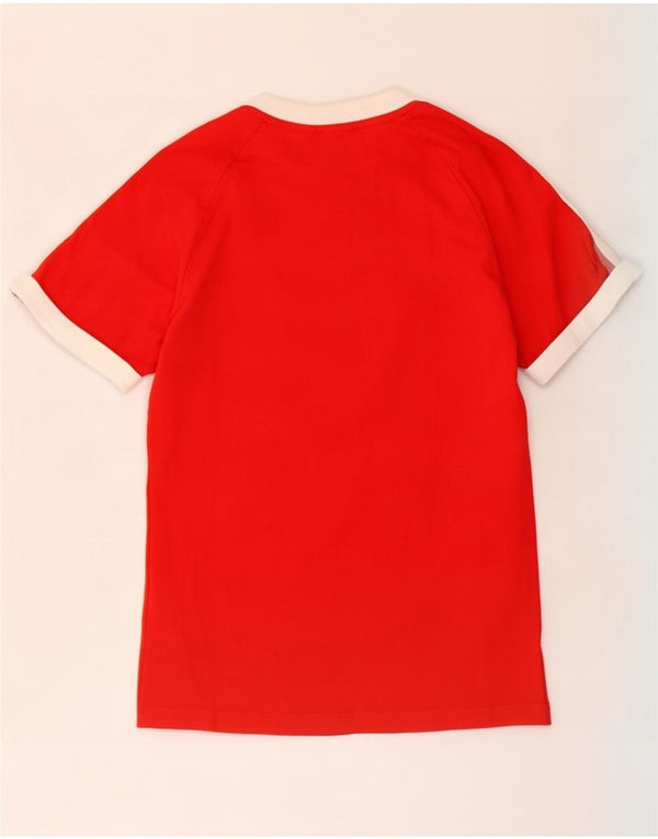Adidas Mens T-Shirt Top Small Red Colourblock Cotton