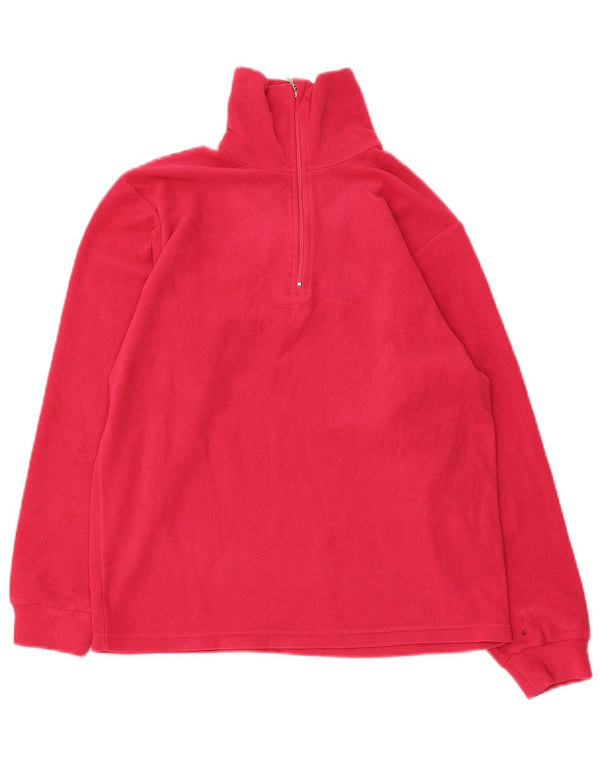 Brugi Girls Zip Neck Fleece Jumper 11-12 Years Pink Polyester
