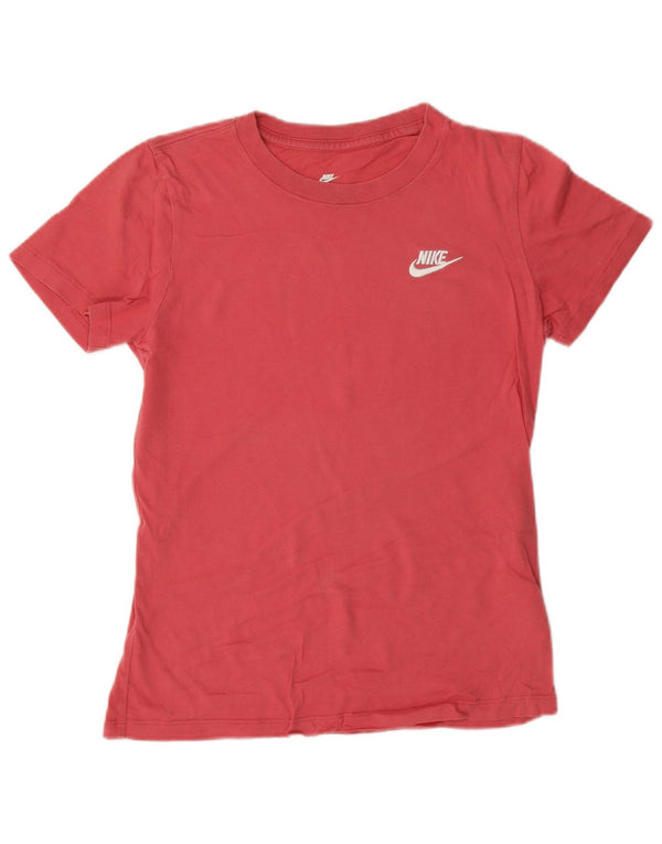 Nike Womens Oversized T-Shirt Top UK 6 XS Pink Cotton
