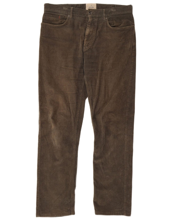 White Stuff Mens Straight Corduroy Trousers W32 L29 Khaki Cotton