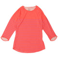 NIKE Womens Dri Fit Top 3/4 Sleeve UK 10 Small Pink Striped Polyester