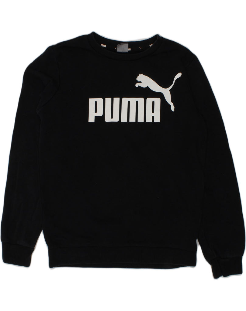 PUMA Boys Graphic Sweatshirt Jumper 11-12 Years Black | Vintage Puma | Thrift | Second-Hand Puma | Used Clothing | Messina Hembry 