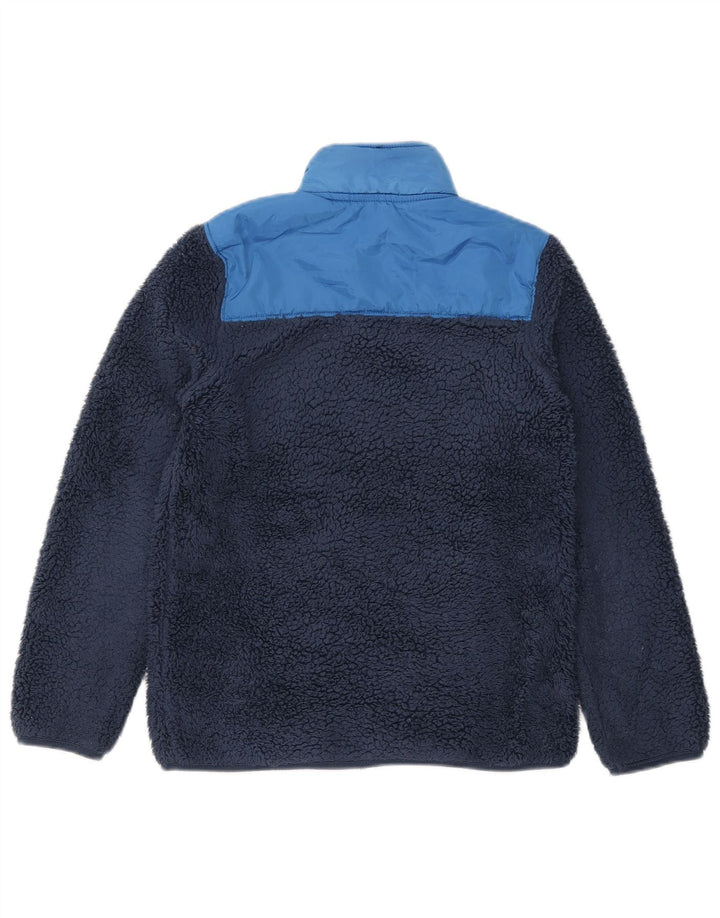 MOUNTAIN WAREHOUSE Boys Fleece Jacket 12-13 Years Navy Blue Colourblock