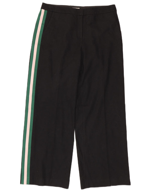 Boden Womens Wide Leg Casual Trousers UK 14 Large W34 L30 Black Colourblock