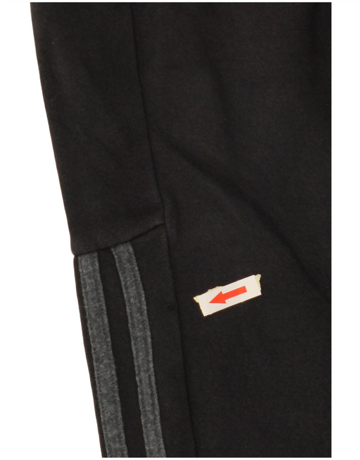 ADIDAS Boys Tracksuit Trousers Joggers 9-10 Years  Black Cotton