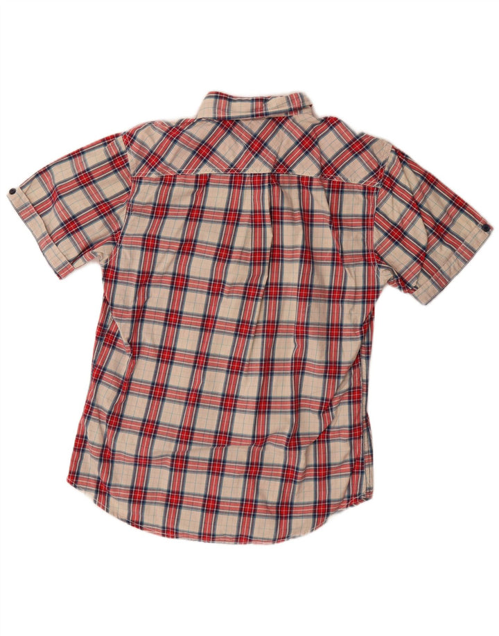 Tommy Hilfiger Mens Short Sleeve Shirt Medium Red Check Cotton