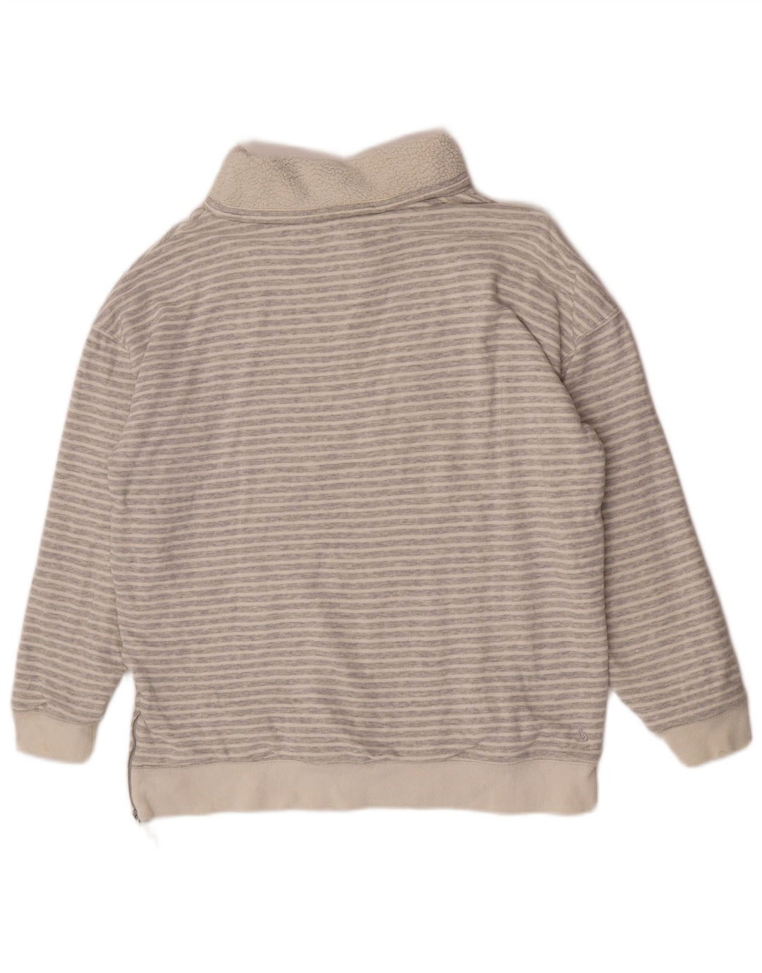 Joules Womens Roll Neck Jumper Sweater UK 12 Medium Grey Pinstripe