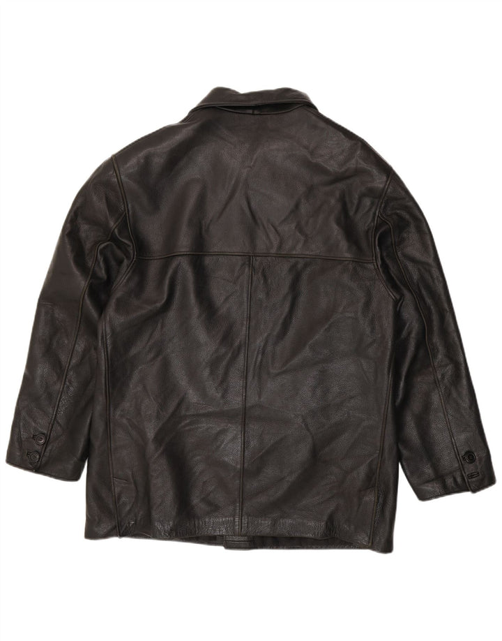 Vintage Mens Leather Jacket IT 50 Large Black Leather