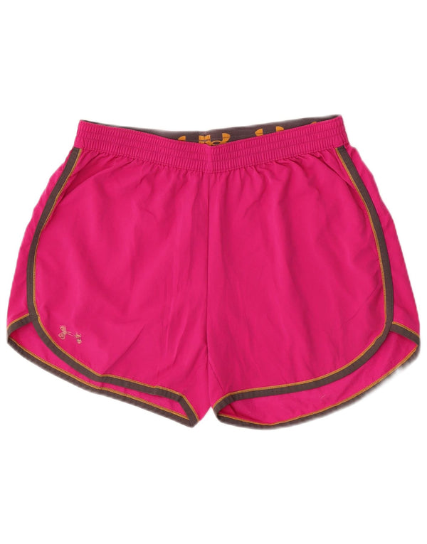 Under Armour Womens Sport Shorts UK 16 Large  Pink Polyester