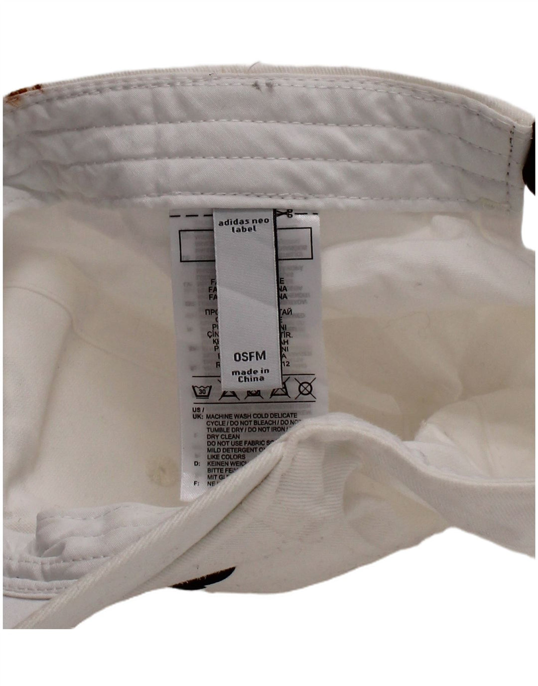 Adidas Mens Graphic Baseball Cap One Size White Cotton
