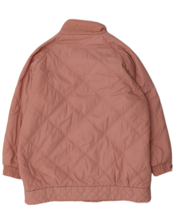 Vintage Womens Loose Fit Padded Coat UK 14/16 Large Pink Polyester