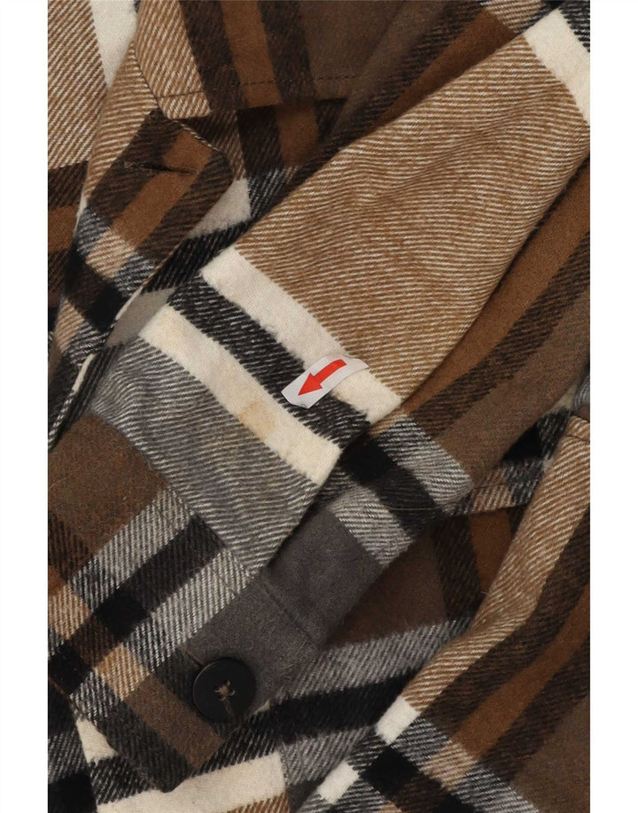 Zara Mens Flannel Shirt Medium Brown Check Cotton